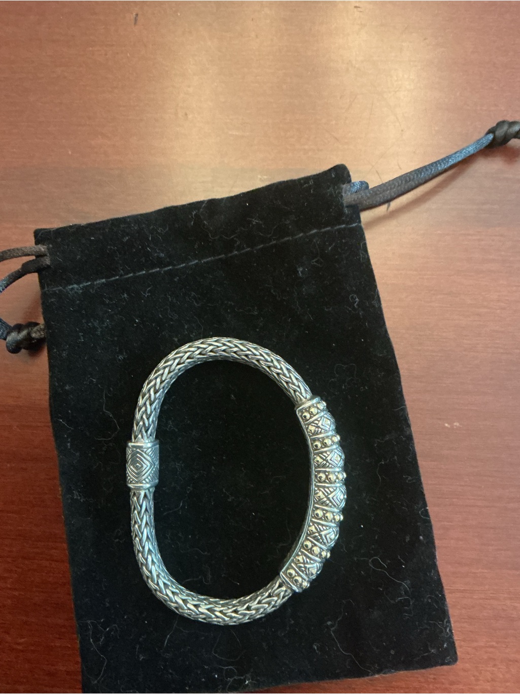 David Yurman Style - Sterling Textured Woven Bracelet - Silver